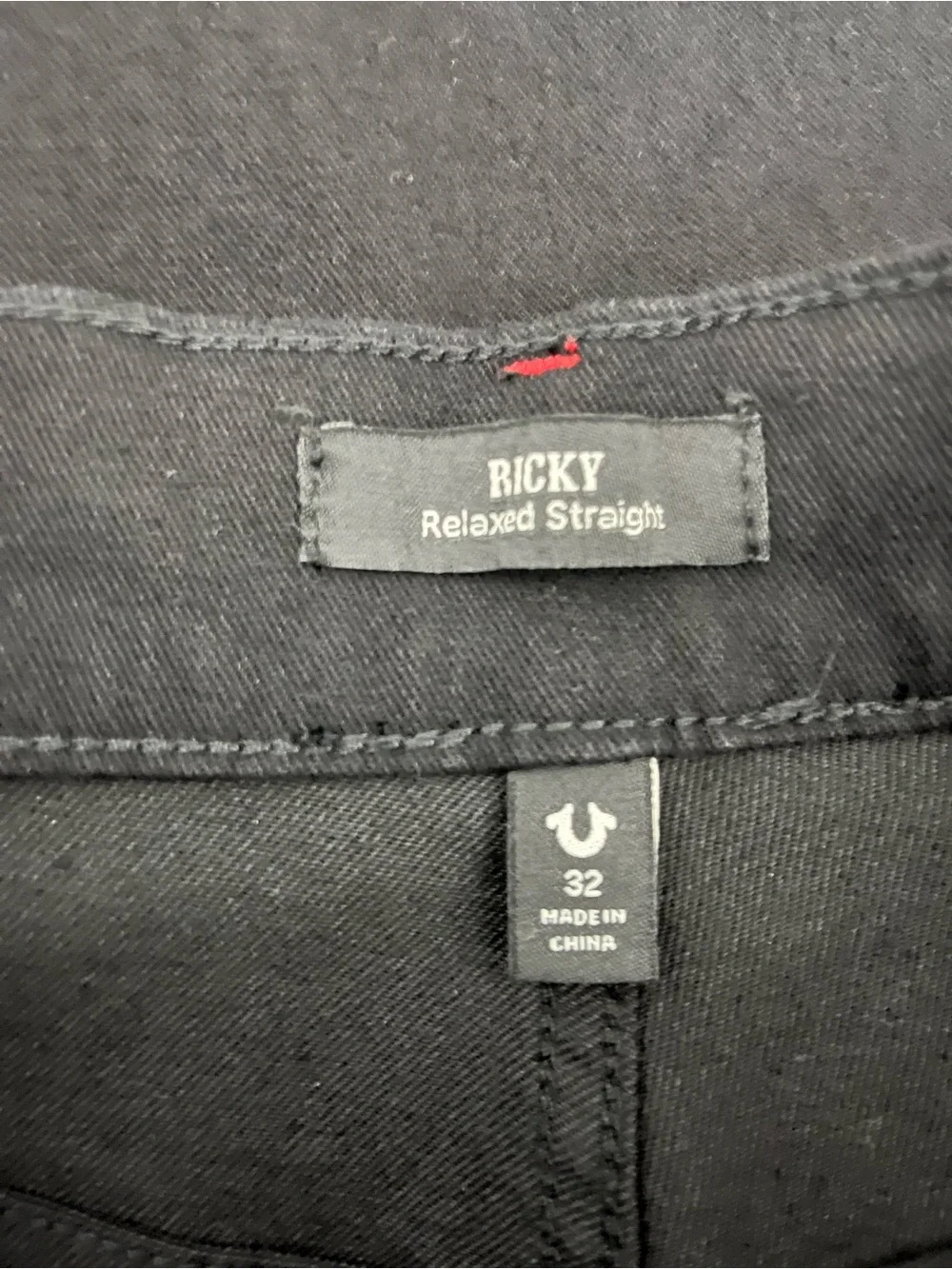 True Religion Ricky Applique SN Flap Straight “2SB Black Rinse” 32x30 #701564